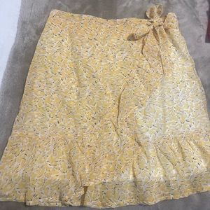 Yellow Ruffled Wrap Skirt